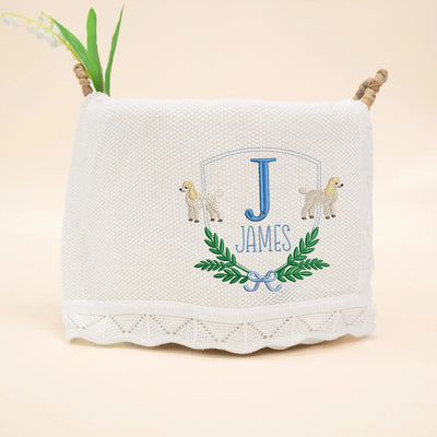 Custom Poodle Dog Baby Blanket