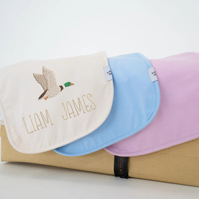 Mallard Ducks Embroidered Baby Burp Cloth