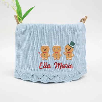 Personalized Embroidery Gingerbread Cookies Baby Blanket