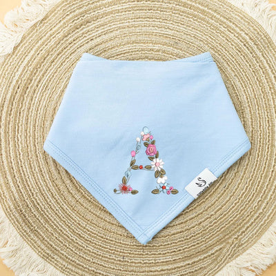 Personalized Floral Initial Name Bibs