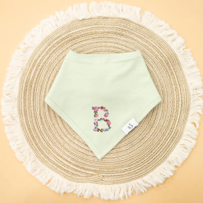 Personalized Floral Initial Name Bibs