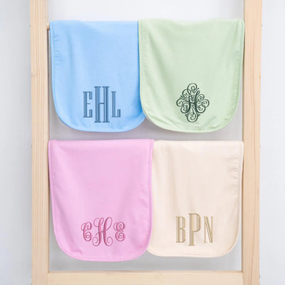 Personalized Monogram Baby Burp Cloths