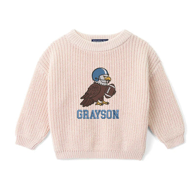 Custom Embroidered USA Eagle Football Baby Sweater