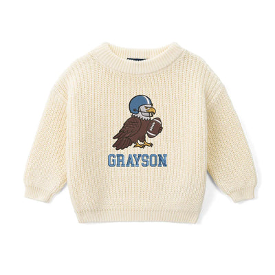 Custom Embroidered USA Eagle Football Baby Sweater