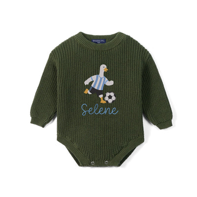 Custom Argentinian Goose Baby Name Rompers