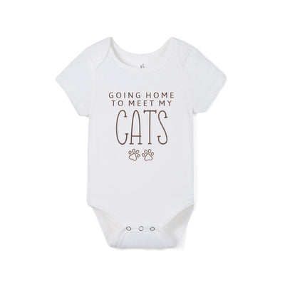 Going Home To Meet My Pups / Cats Embroidered Bamboo Onesie
