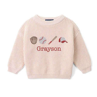Custom Embroidered Baseball Baby Sweater