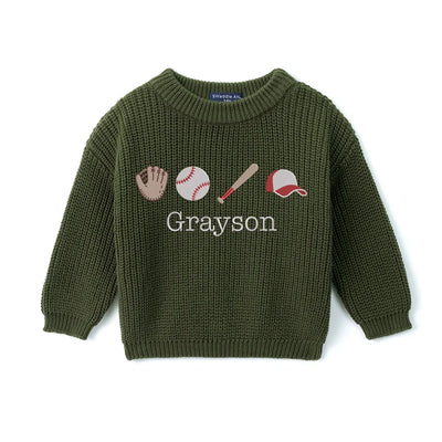 Custom Embroidered Baseball Baby Sweater