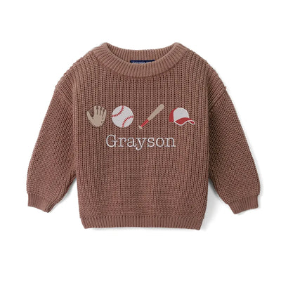 Custom Embroidered Baseball Baby Sweater