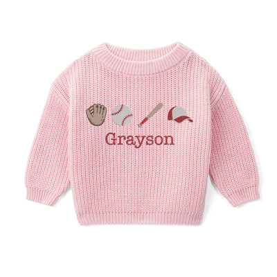 Custom Embroidered Baseball Baby Sweater