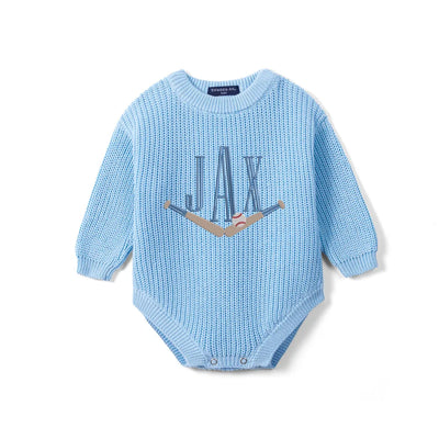 Custom Monogram Baseball Baby Rompers