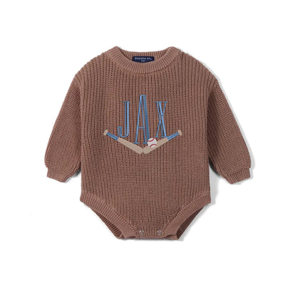 Custom Monogram Baseball Baby Rompers