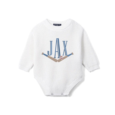 Custom Monogram Baseball Baby Rompers