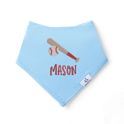 Embroidered Baseball Name Baby Bib