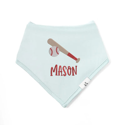 Embroidered Baseball Name Baby Bib