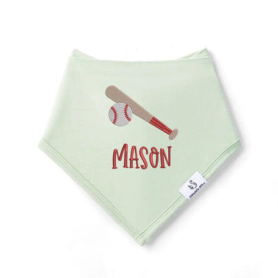 Embroidered Baseball Name Baby Bib