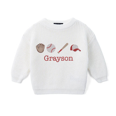 Custom Embroidered Baseball Baby Sweater