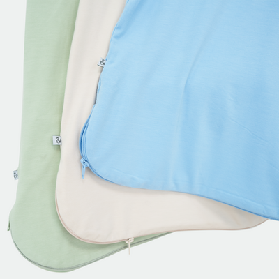 3 Shade Sand Sage Green and Blue Bell 0.5 TOG Bamboo Sleep Sack
