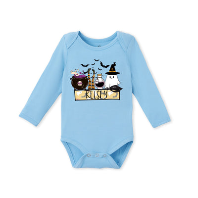 Custom Halloween Name Bamboo Baby Onesie