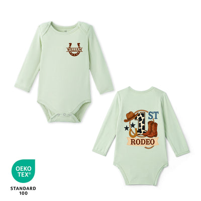 Custom My First Rodeo Bamboo Baby Bodysuit