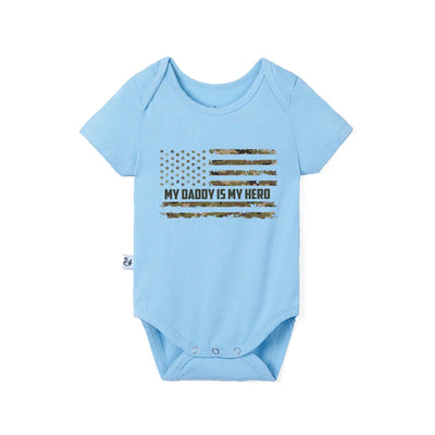 American Flag My Daddy is My Hero Baby Onesie