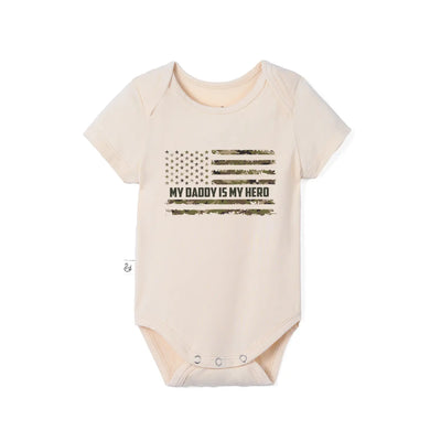 American Flag My Daddy is My Hero Baby Onesie