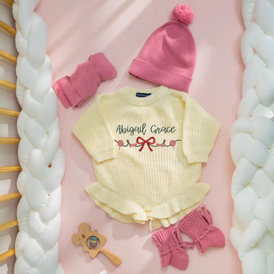 Baby Christmas Holiday Embroidery Romper