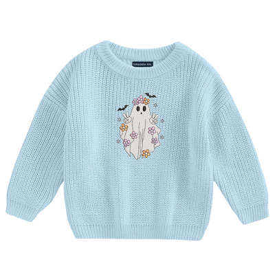 Embroidery Knit Baby Sweater | Halloween Cute Ghost