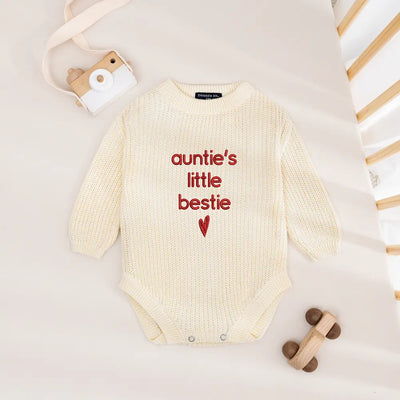 Embroidered Baby's Bestie Knit Romper