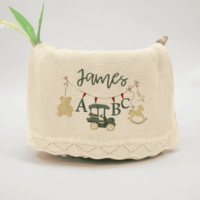 Baby Toys Embroidery Blanket with Name