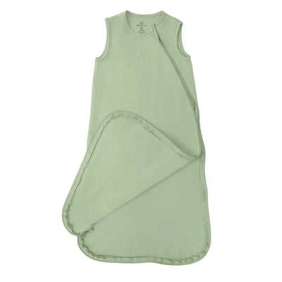 Green sleeveless baby wrap on a white background