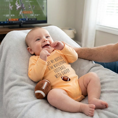Bamboo 'Watching With Daddy' Football Baby Bodysuit