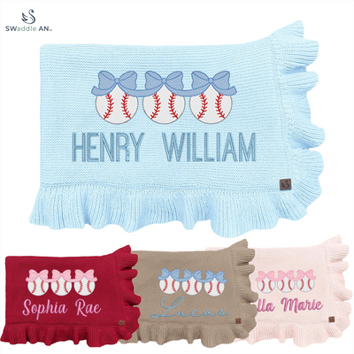 Baseball Girl Baby Blanket