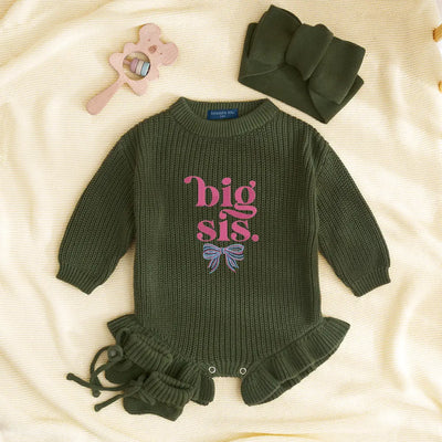 Big Sister Embroidered Baby Romper