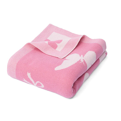 Butterfly Jacquard Knit Baby Blanket