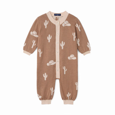 Cactus Cowboy Baby Knit Button Romper