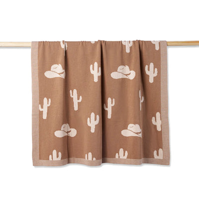 Cactus Jacquard Knit Baby Blanket