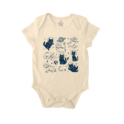 Cats In Space Silly Baby Onesie | Funny Cat Lover Bamboo Bodysuit
