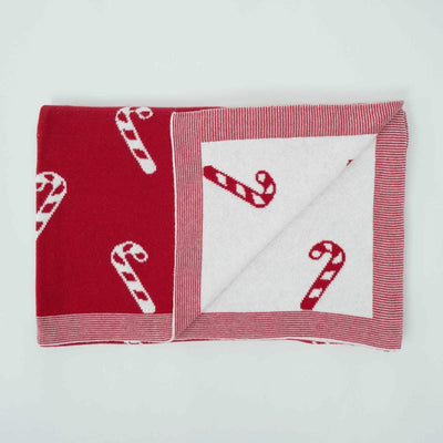 Christmas Candy Cane Jacquard Baby Blanket