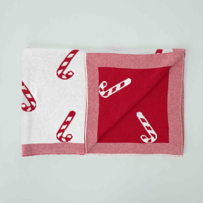 Christmas Candy Cane Jacquard Baby Blanket