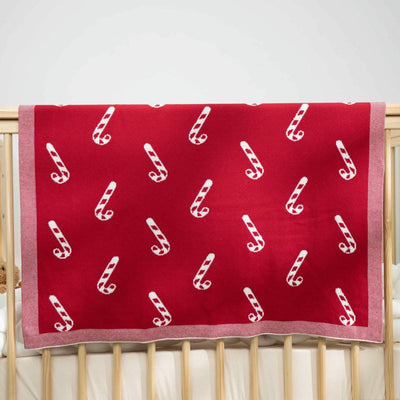 Christmas Candy Cane Jacquard Baby Blanket
