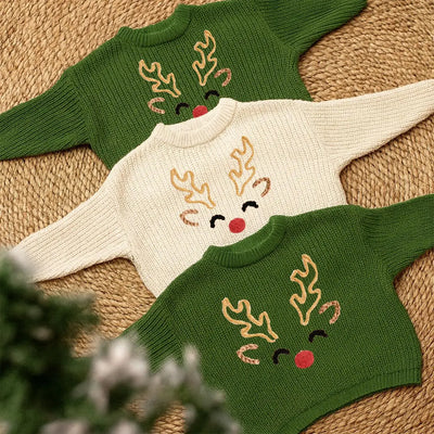 Christmas Reindeer Baby Knit Sweater