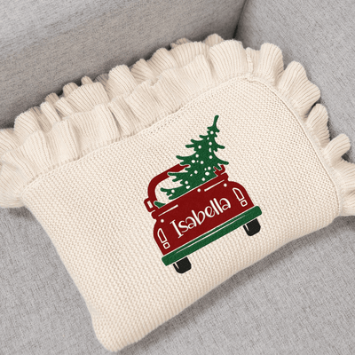 Christmas Tree In The Car Embroidery Baby Blanket