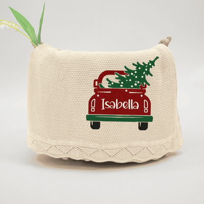 Christmas Tree In The Car Embroidery Baby Blanket