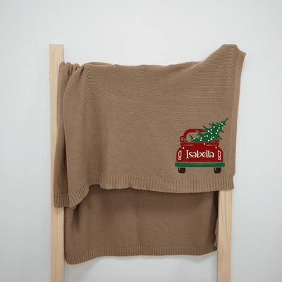 Christmas Tree In The Car Embroidery Baby Blanket