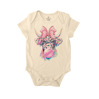Coquette Highland Cow Baby Onesie