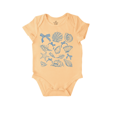Coquette Seashell Baby Onesie in Peach Fuzz