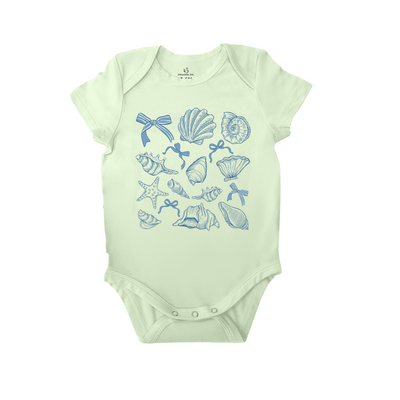 Coquette Seashell Baby Onesie in Mint