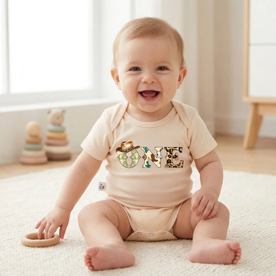 Custom Cowboy One Birthday Baby Onesie
