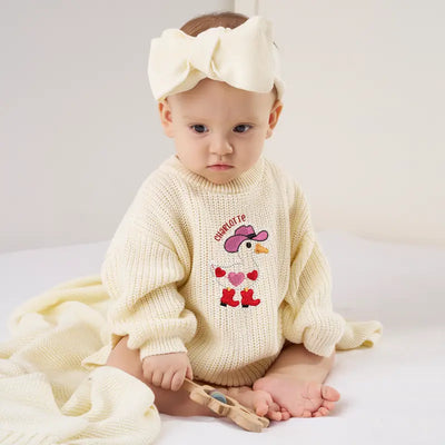 Custom Heart Silly Goose Baby Romper